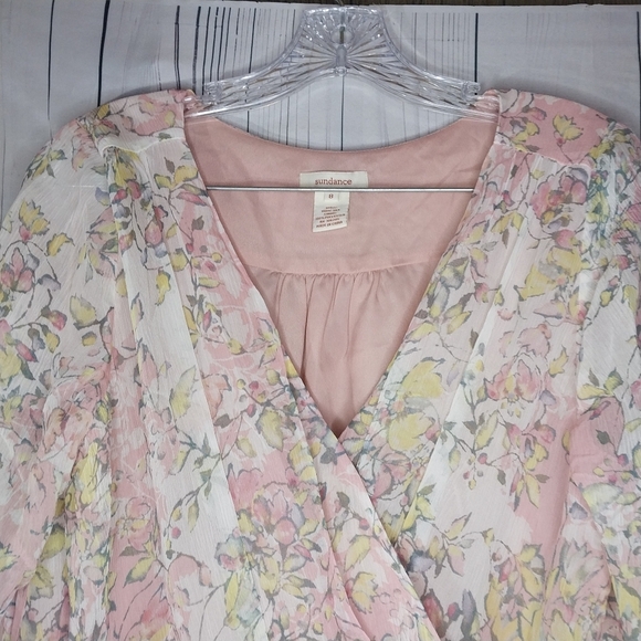 Sundance River Walk Silk Wrap Floral Tie Waist Flowy Feminine Fairy dress - Picture 4 of 13